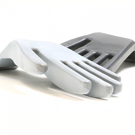 Moulds to produce gloves with latex covering