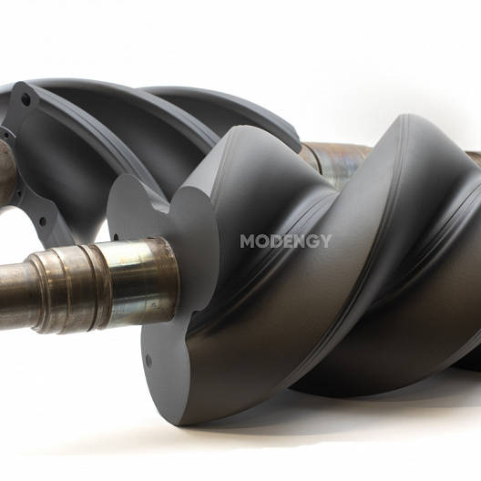 Screw blocks of oil-free compressors