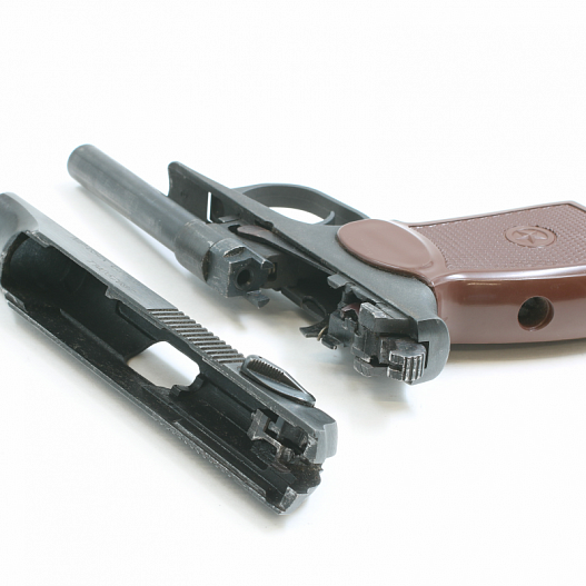 Pneumative gun frame and breech